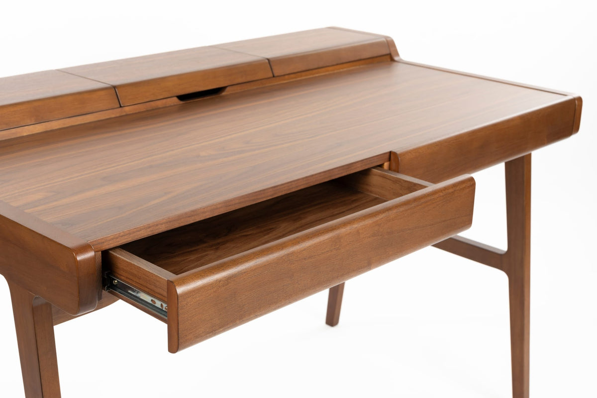 Bureau avec tiroirs en noyer marron 70x120x81cm Kaat - Zuiver — vue 8