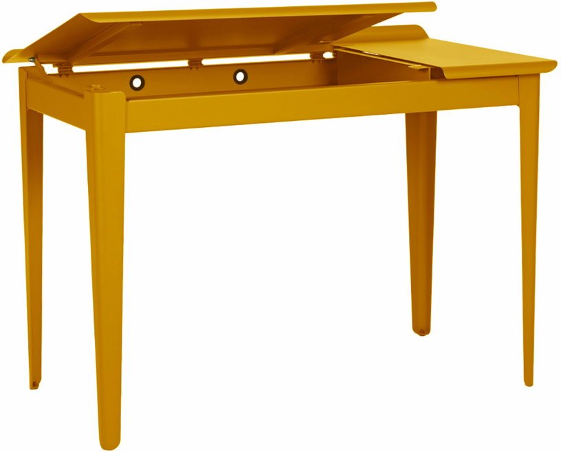 Bureau en acier jaune moutarde mat 105 cm Clapet - Tolix - The Cool Republic