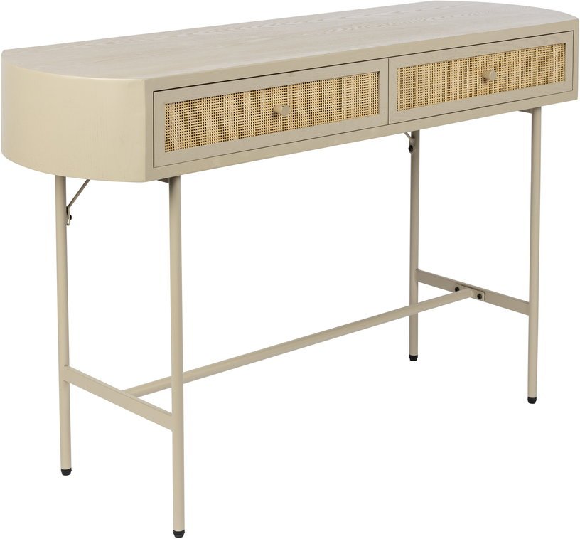 Bureau en bois et métal beige 40x120x76cm Sora - The Cool Republic - The Cool Republic