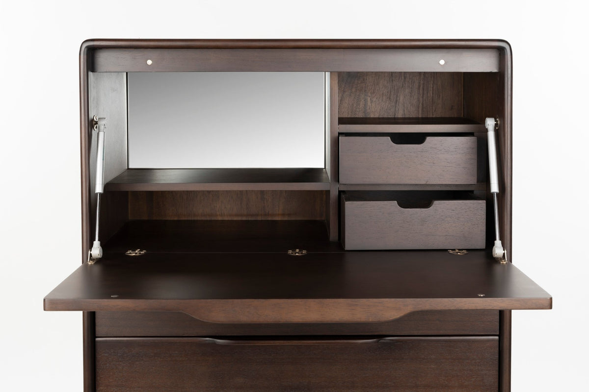 Bureau en bois massif foncé 45x80x120cm Elroy - Dutchbone - The Cool Republic