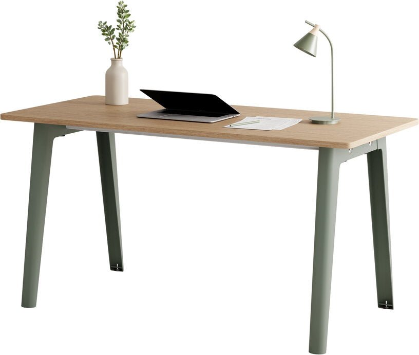Bureau en chêne éco - certifié 150 x 70 cm piètements gris eucalyptus New Modern - Tiptoe - The Cool Republic