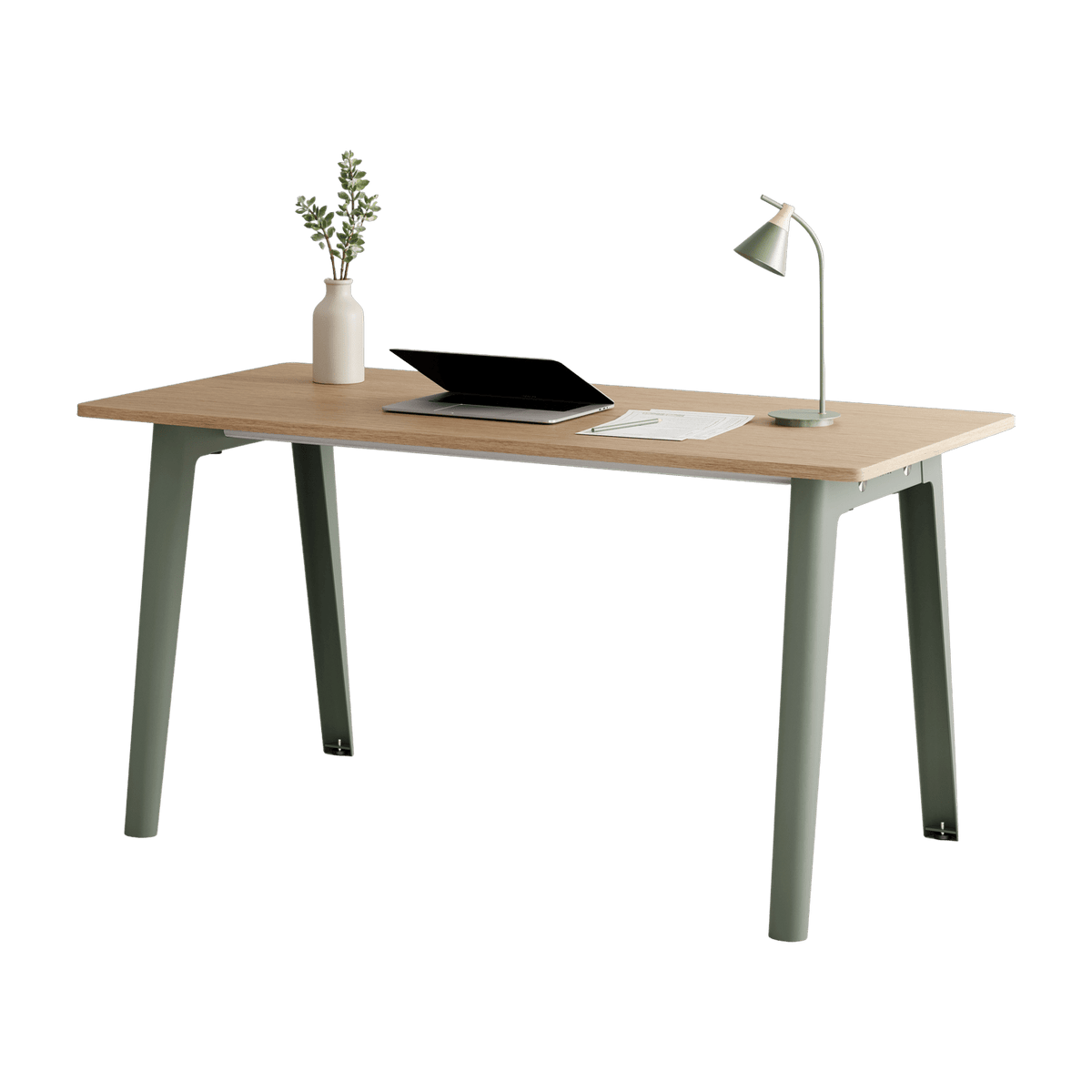 Bureau in eco-certified oak 150 x 70 cm with eucalyptus grey legs New Modern - Tiptoe - The Cool Republic