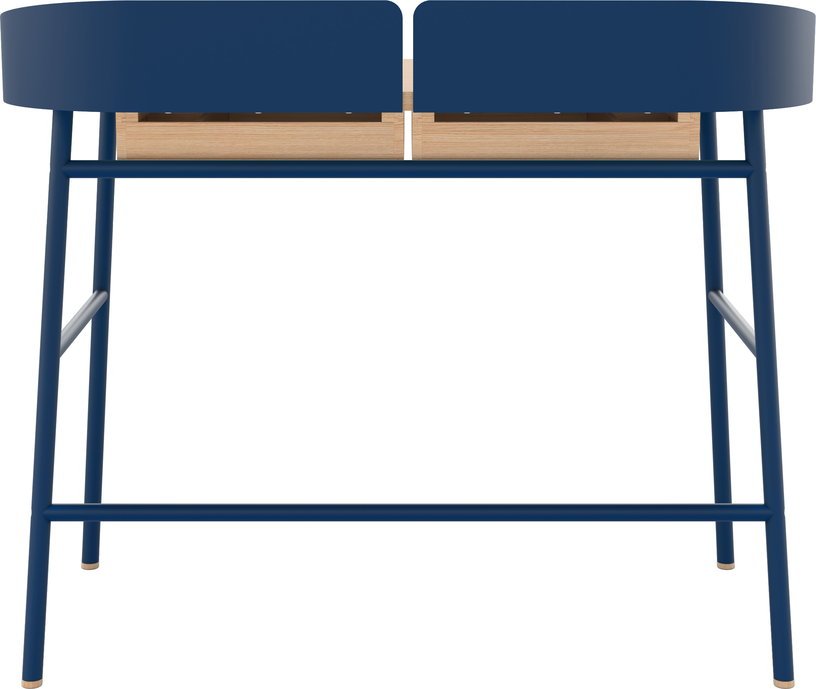 Bureau en placage chêne et acier bleu mat Victor - Hartô - The Cool Republic