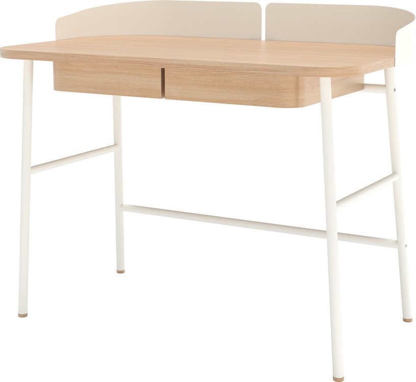 Bureau en placage chêne et métal blanc Victor - Hartô - The Cool Republic