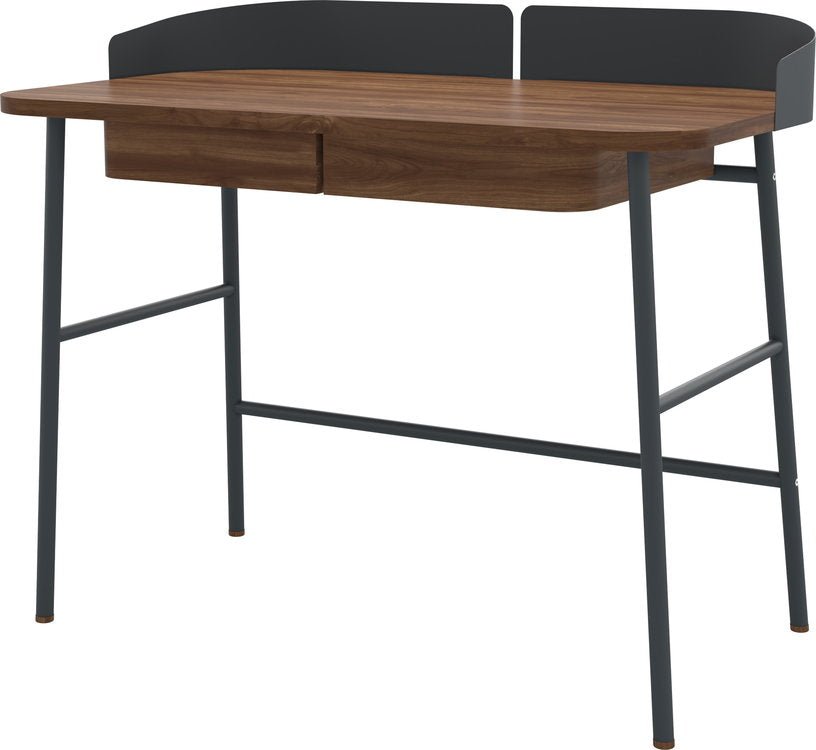 Bureau en placage noyer et métal gris Victor - Hartô - The Cool Republic