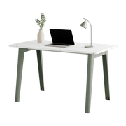 Bureau en plastique recyclé blanc 130 x 70 cm piètements gris eycalyptus New Modern -Tiptoe - The Cool Republic