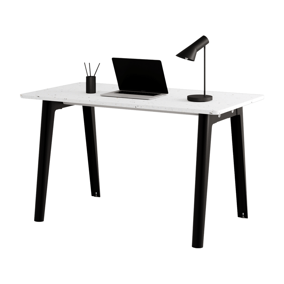 Bureau in white recycled plastic 130 x 70 cm black legs New Modern - Tiptoe - The Cool Republic