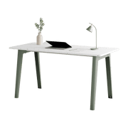 Bureau recycled plastic white 150 x 70 cm eucalyptus grey legs New Modern - Tiptoe - The Cool Republic