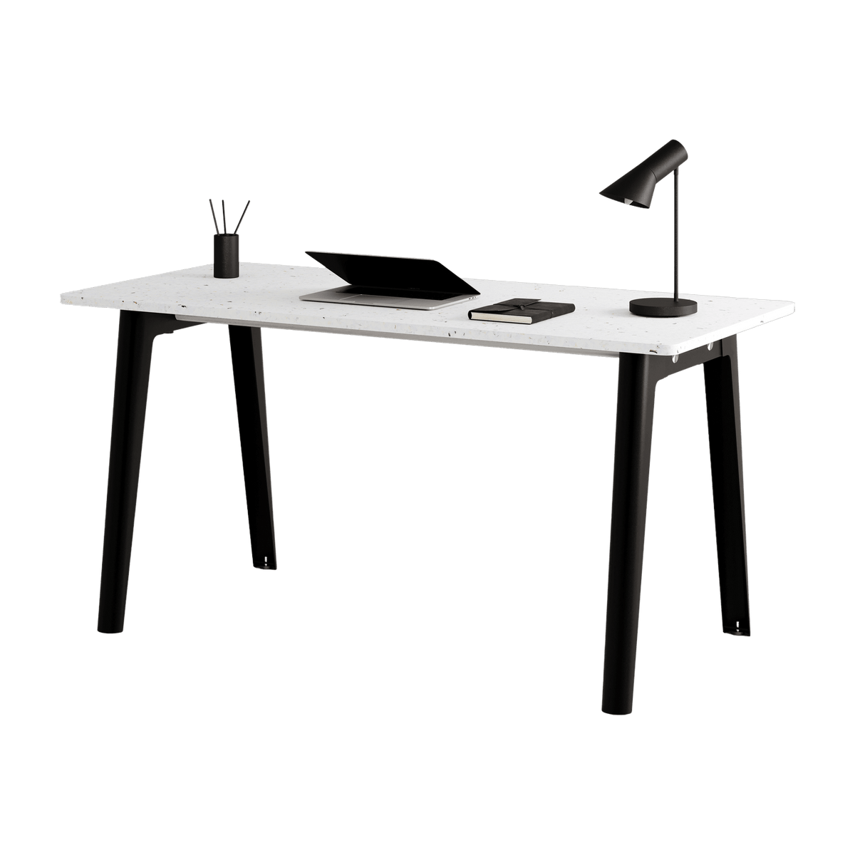 Bureau white recycled plastic 150 x 70 cm black legs New Modern - Tiptoe - The Cool Republic