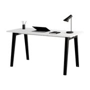 Bureau en plastique recyclé blanc 150 x 70 cm piètements noirs New Modern -Tiptoe - The Cool Republic