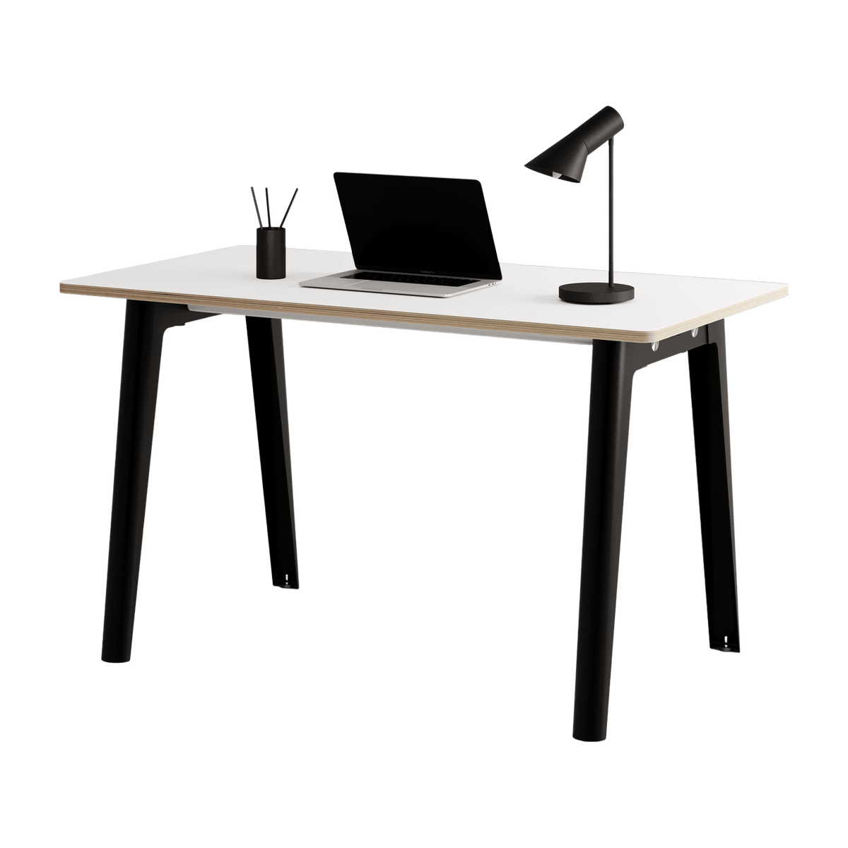 Bureau white laminate 130 x 70 cm black legs New Modern - Tiptoe - The Cool Republic