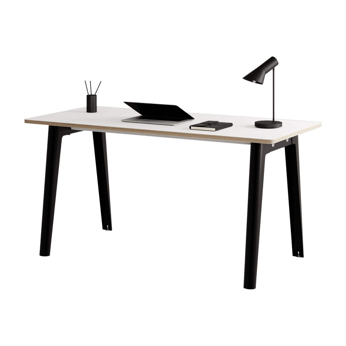 Bureau in white laminate 150 x 70 cm black legs New Modern - Tiptoe - The Cool Republic