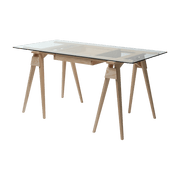 Bureau en verre et chêne Arco - Design House Stockholm - The Cool Republic