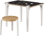 Bureau enfant blanc ardoise 70 x 50 cm Vice Versa et tabouret chêne blanc Mini Lou - Tiptoe - The Cool Republic