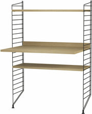 Bureau modulable en chêne et acier noir 80 x 115 x 58 cm Combinaison H - String furniture - The Cool Republic