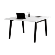 Bureau open-space en plastique recyclé 130 x 140 cm piètements noirs New Modern - Tiptoe - The Cool Republic