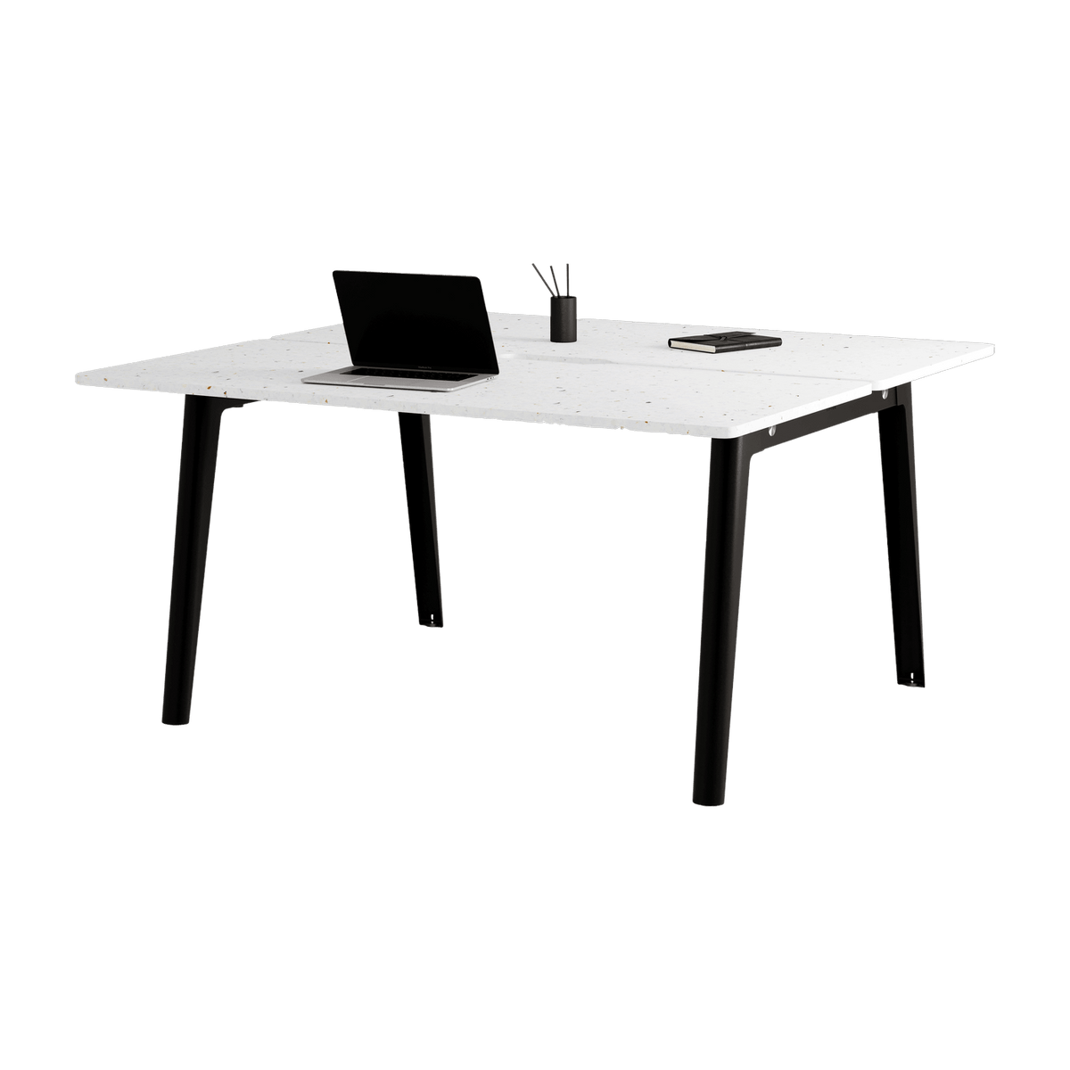 Bureau open-space in recycled plastic 150 x 140 cm black legs New Modern - Tiptoe - The Cool Republic