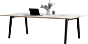 Bureau open - space en stratifié blanc 240 x 140 cm piètements noirs New Modern - Tiptoe - The Cool Republic
