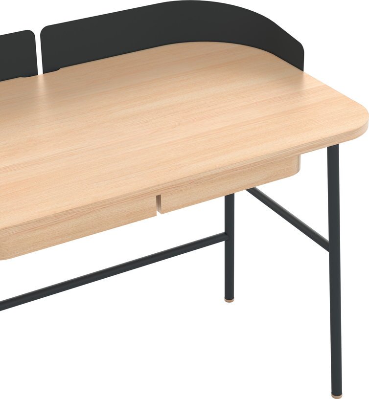 Bureau placage chêne et acier gris ardoise Victor - Hartô - The Cool Republic