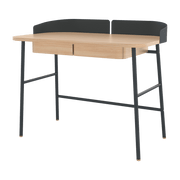 Bureau placage chêne naturel et métal noir 100 x 60 x 81,5 cm Victor - Hartô - The Cool Republic