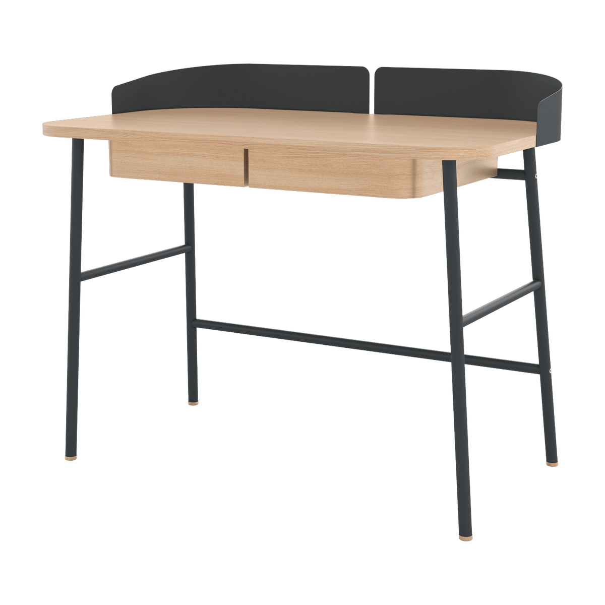 Bureau placage chêne naturel et métal noir 100 x 60 x 81,5 cm Victor - Hartô - The Cool Republic