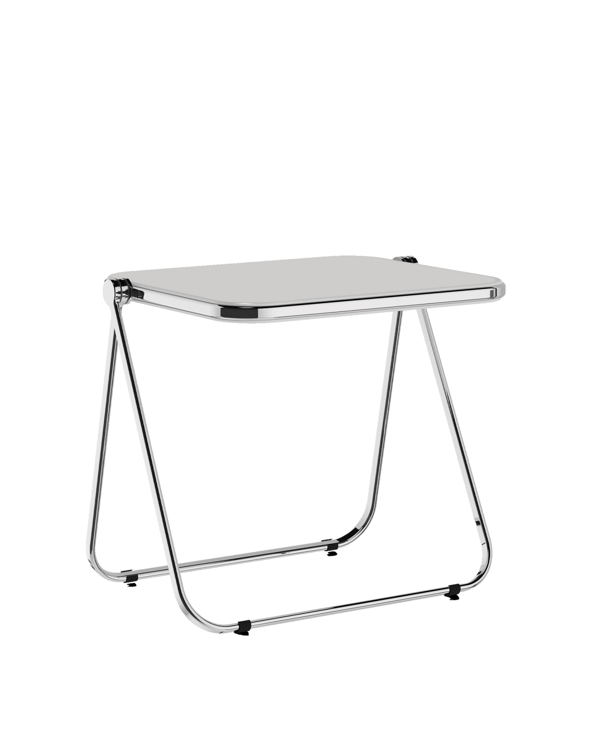 Bureau pliable en acier blanc opaque mat et chrome 83 x 65 x 73 cm Platone - Anonima Castelli - The Cool Republic
