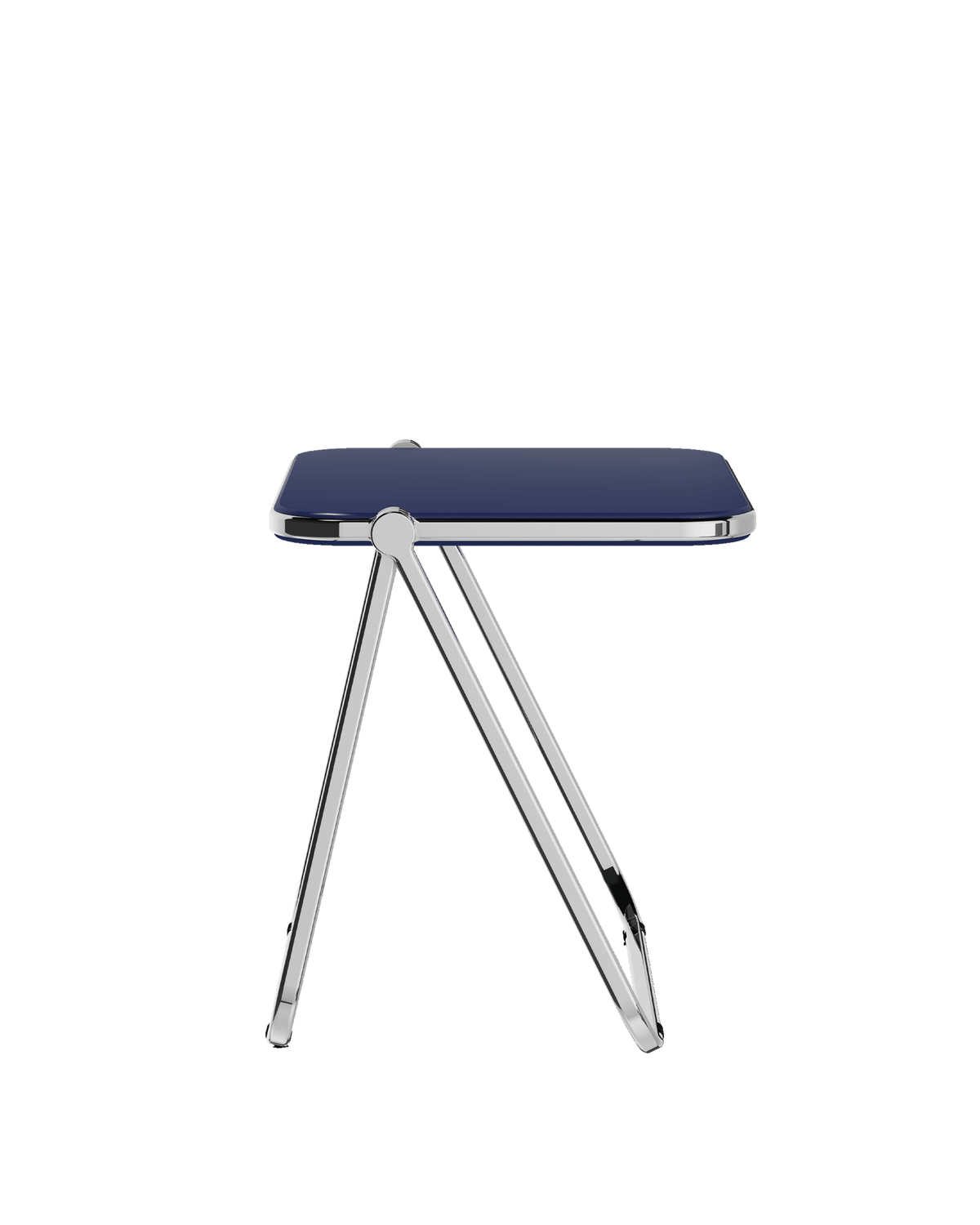 Bureau pliable en acier bleu opaque mat et chrome 83 x 65 x 73 cm Platone - Anonima Castelli - The Cool Republic