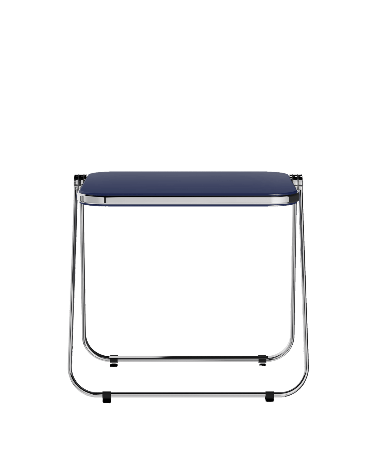 Bureau pliable en acier bleu opaque mat et chrome 83 x 65 x 73 cm Platone - Anonima Castelli - The Cool Republic