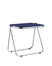 Bureau pliable en acier bleu opaque mat et chrome 83 x 65 x 73 cm Platone - Anonima Castelli - The Cool Republic