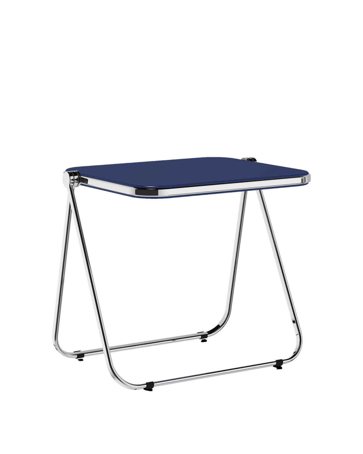 Bureau pliable en acier bleu opaque mat et chrome 83 x 65 x 73 cm Platone - Anonima Castelli - The Cool Republic