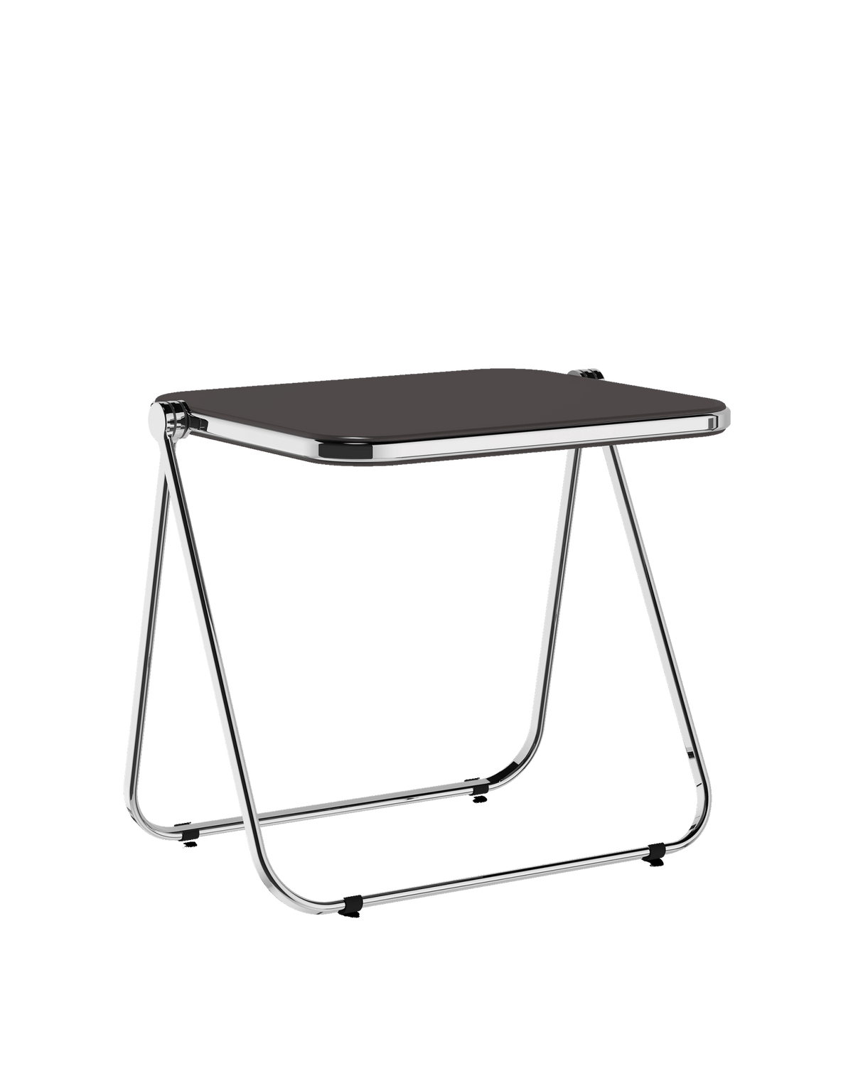 Bureau pliable en acier gris anthracite opaque mat et chrome 83 x 65 x 73 cm Platone - Anonima Castelli - The Cool Republic