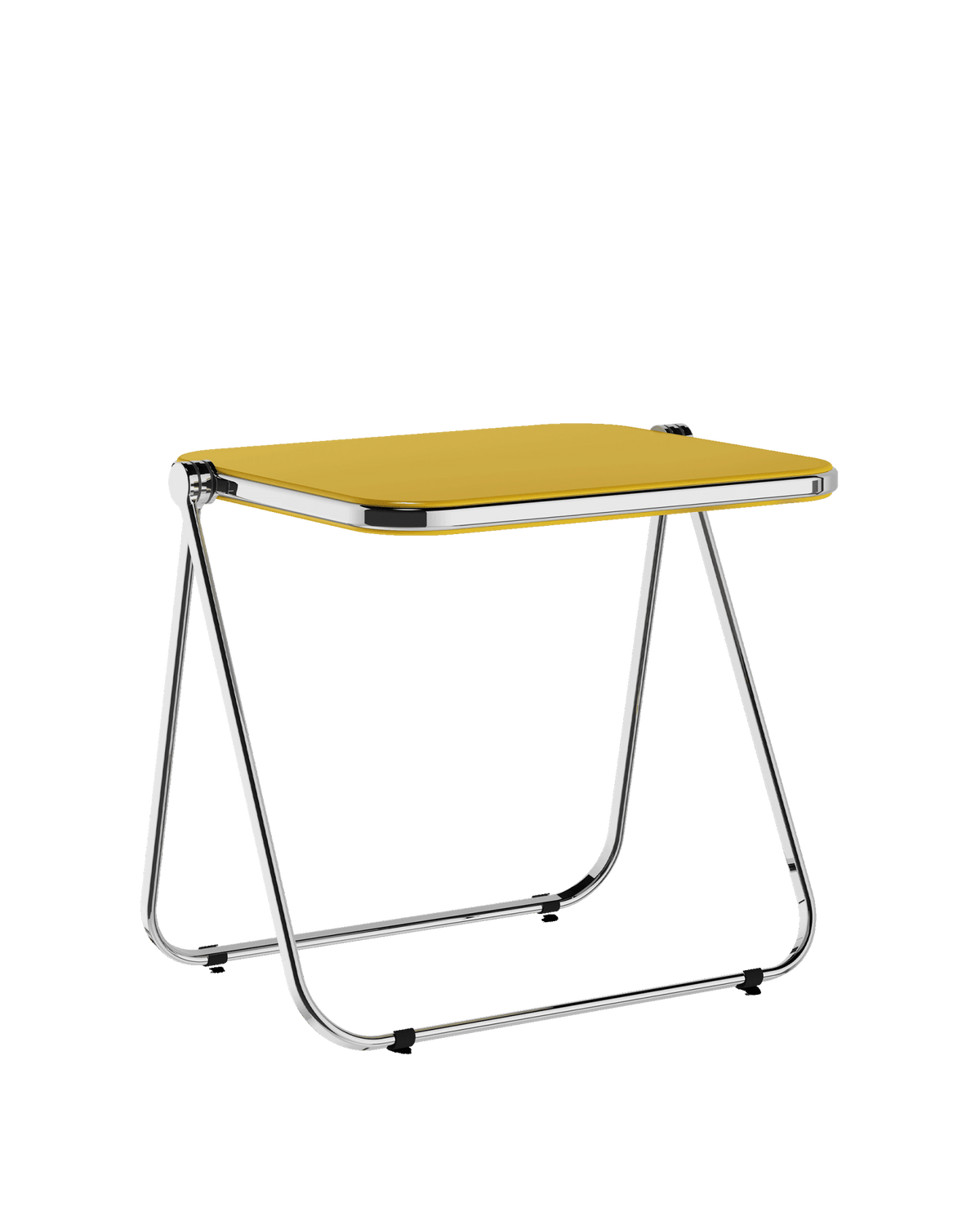 Bureau pliable en acier jaune opaque mat et chrome 83 x 65 x 73 cm Platone - Anonima Castelli - The Cool Republic