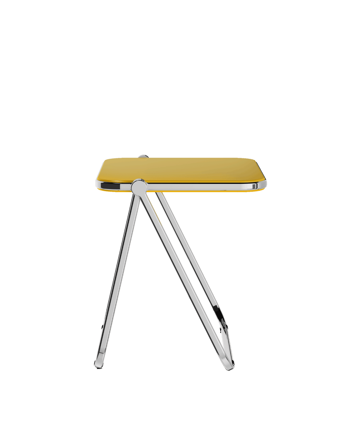 Bureau pliable en acier jaune opaque mat et chrome 83 x 65 x 73 cm Platone - Anonima Castelli - The Cool Republic
