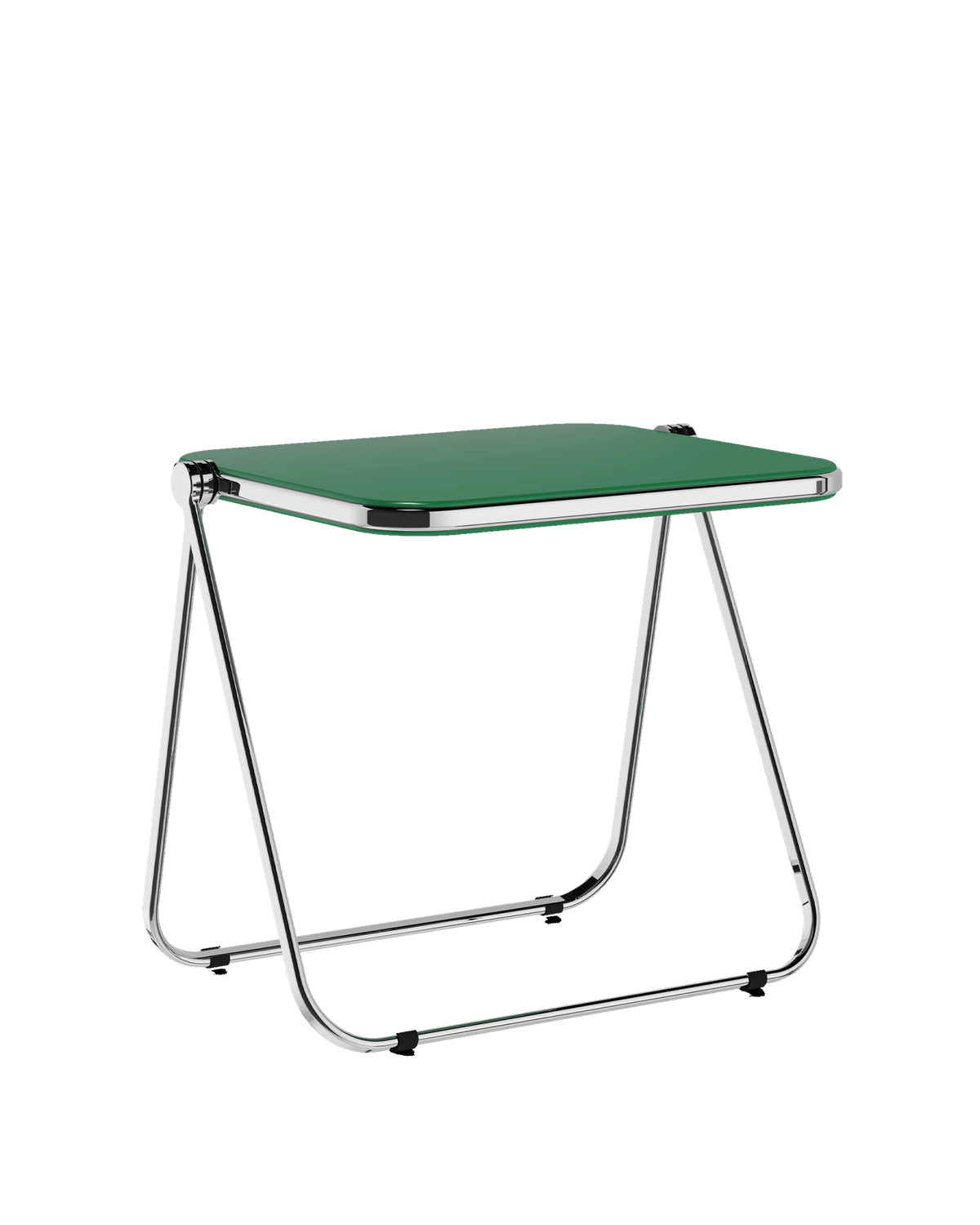 Bureau pliable en acier vert opaque mat et chrome 83 x 65 x 73 cm Platone - Anonima Castelli - The Cool Republic