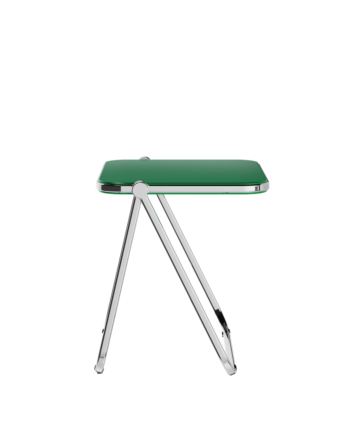 Bureau pliable en acier vert opaque mat et chrome 83 x 65 x 73 cm Platone - Anonima Castelli - The Cool Republic