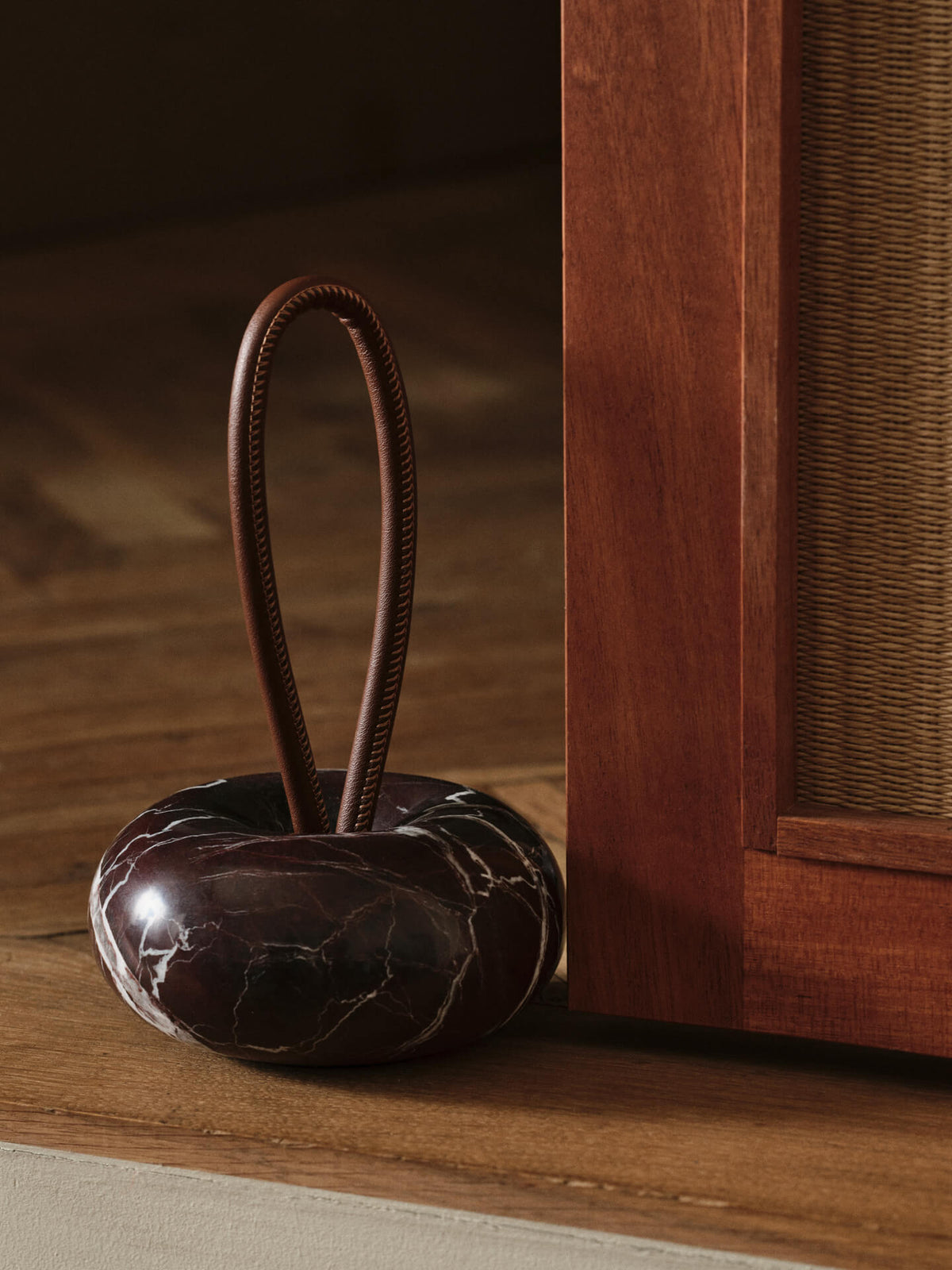 Round red marble door stopper 14 cm Wa - Ferm Living - The Cool Republic