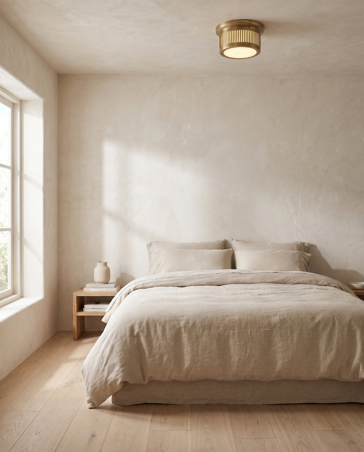 Plafonnier en laiton laiton vieilli 15x9cm Bangor - Hudson Valley Lighting en situation