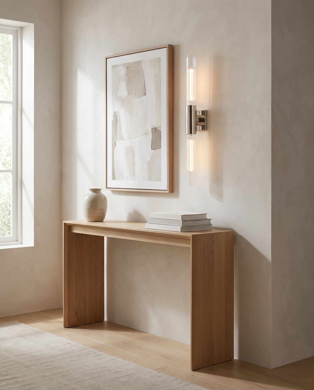 Applique murale en laiton nickel poli 11x70cm Asher - Hudson Valley Lighting en situation