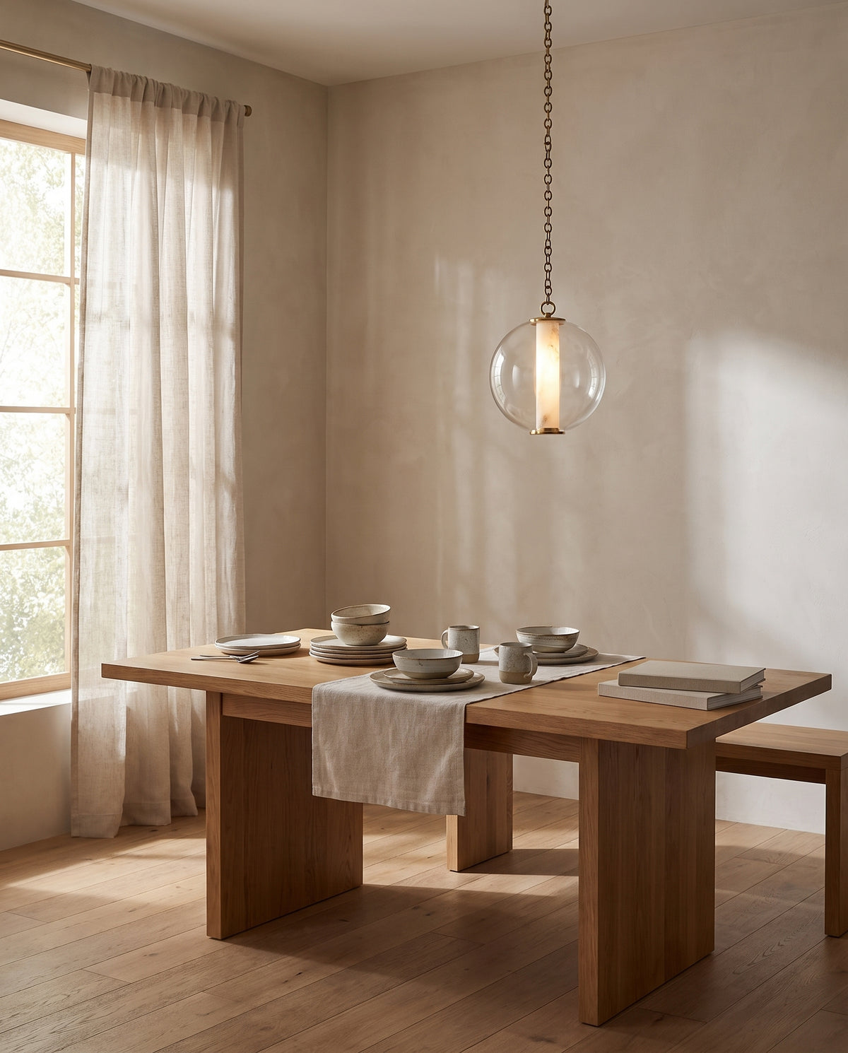 Suspension en laiton laiton ancien 30x35cm Pietra - Corbett Lighting en situation