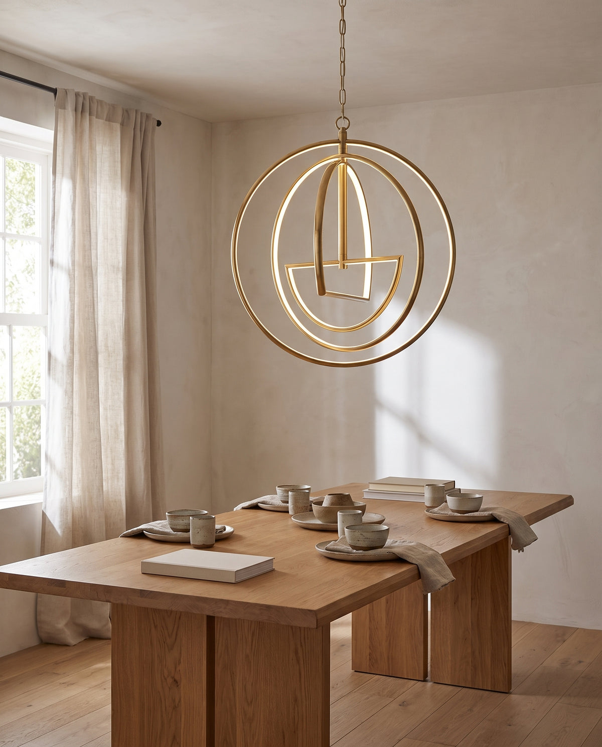 Suspension en laiton laiton vieilli 71x80cm Welland - Hudson Valley Lighting en situation