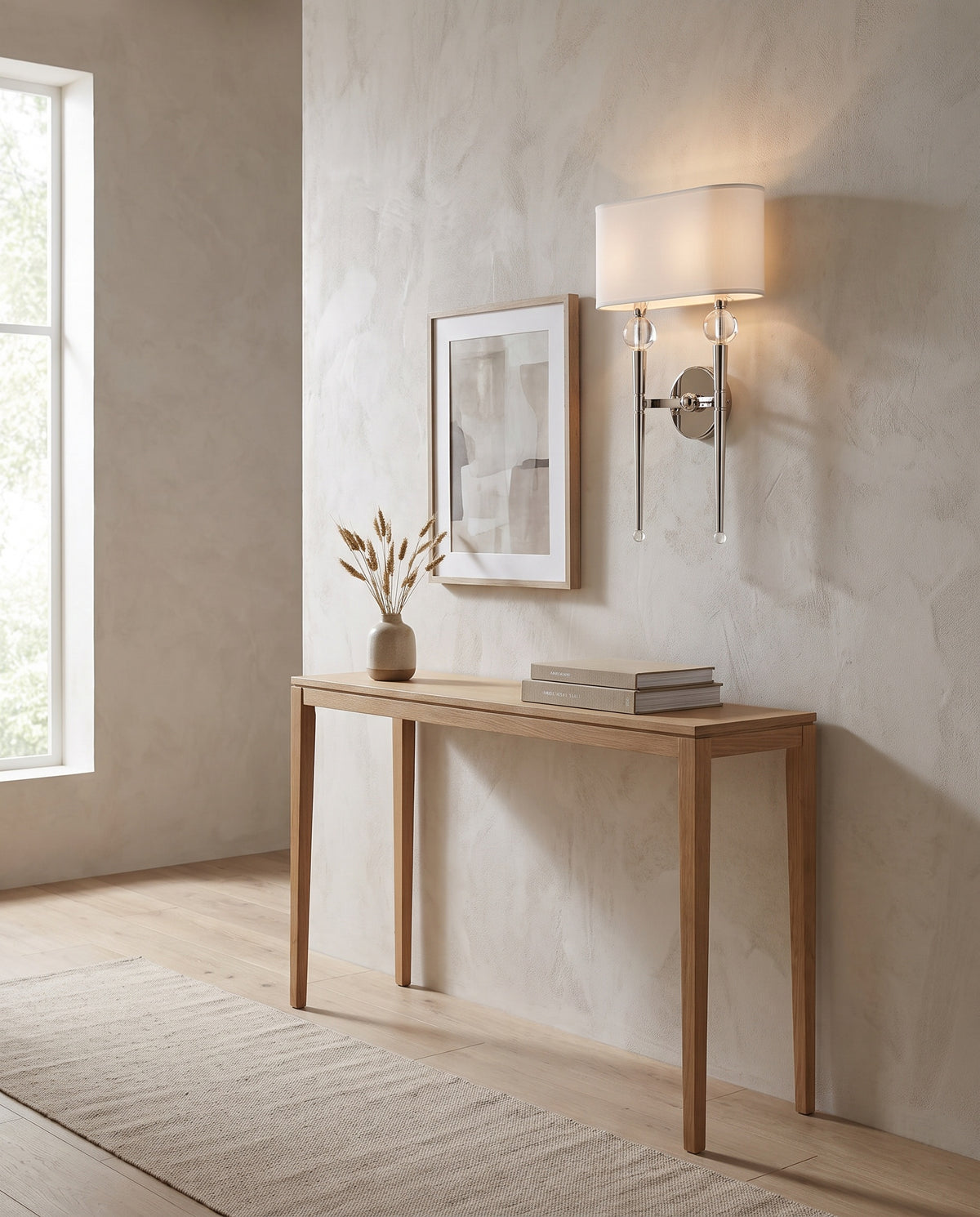 Applique murale en acier nickel poli 33x57cm Rockland - Hudson Valley Lighting en situation