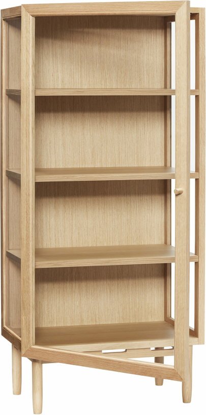 Cabinet en bois de chêne naturel et verre Kaiser - Hübsch - The Cool Republic