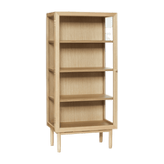 Cabinet en bois de chêne naturel et verre Kaiser - Hübsch - The Cool Republic