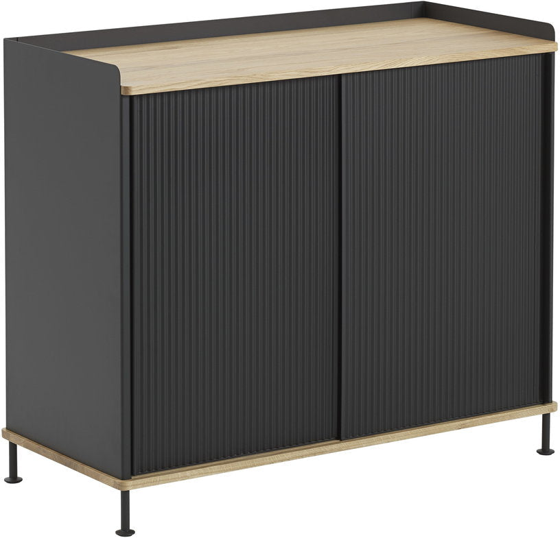 Cabinet noir et chêne 94 cm Enfold - Muuto - The Cool Republic