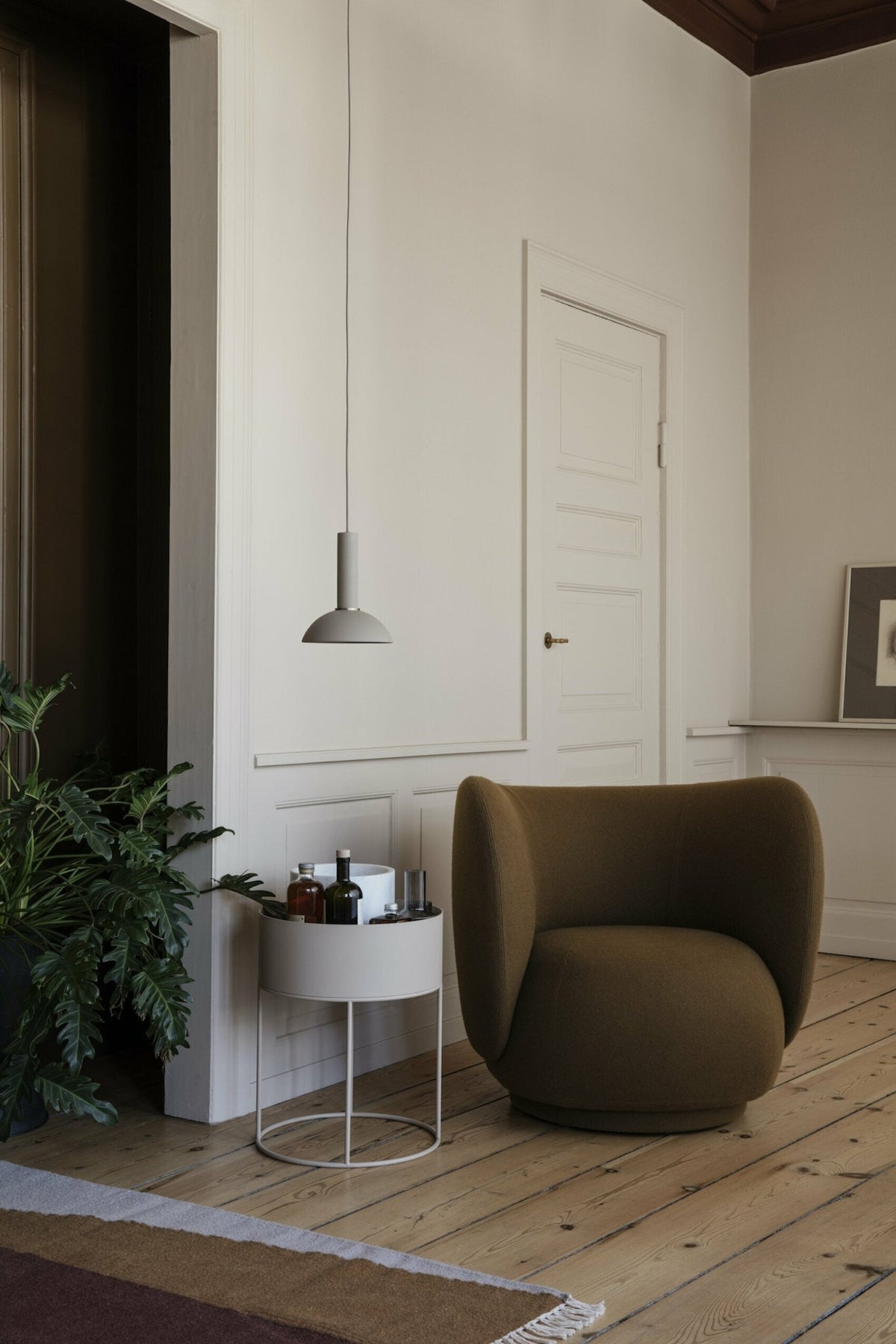 Cache-pot en acier blanc 40 x 50 cm Plant Box - Ferm living - The Cool Republic