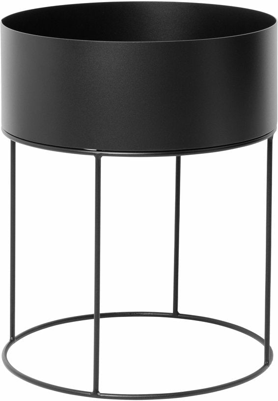 Cache - pot en acier noir 40 x 50 cm Plant Box - Ferm living - The Cool Republic