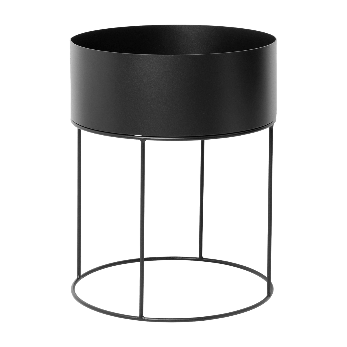 Cache-pot en acier noir 40 x 50 cm Plant Box - Ferm living - The Cool Republic