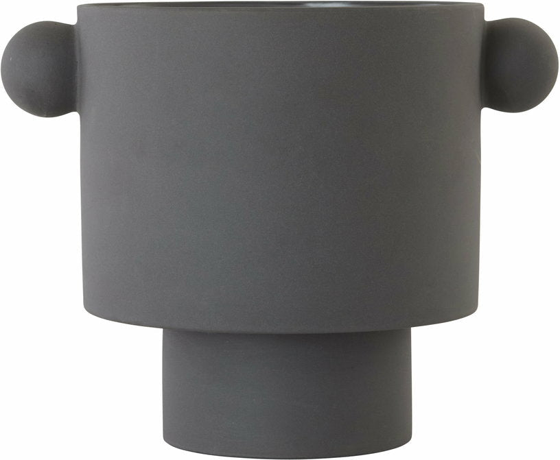 Cache - pot en céramique anthracite 22cm Inka Kana - OYOY - The Cool Republic