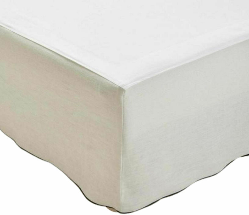 Cache Sommier Beige Clair Et Bourdon Noir 140 x 200 cm Carlina - Madura - The Cool Republic