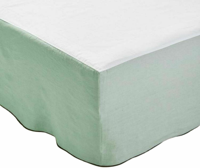 Cache Sommier Vert Amande Et Bourdon Noir 180 x 200 cm Carlina - Madura - The Cool Republic